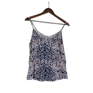 Emmelee Blue Pink Tie Dye Tiered Ruffle Camisole Tank Top Medium